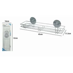MENSOLA RETTANGOLARE PORTAOGGETTI ARREDO DA BAGNO MONTAGGIO CON BIADESIVO 79846