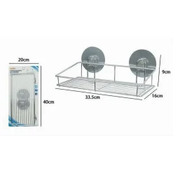 MENSOLA RETTANGOLARE PORTAOGGETTI ACCESSORIO BAGNO MONTAGGIO CON BIADESIVO 79844