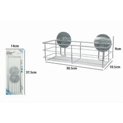 MENSOLA RETTANGOLARE PORTA OGGETTI ACCESSORI BAGNO MONTAGGIO CON BIADESIVO 79842