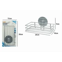 MENSOLA RETTANGOLARE PORTA OGGETTI DA BAGNO MONTAGGIO PARETE CON BIADESIVO 79839
