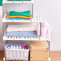 MENSOLA SOVRAPPONIBILE SALVASPAZIO ORGANIZER IMPILABILE ARMADIO MOBILI 65x24x30