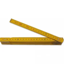 METRO A STECCA DA 2 MT METRI IN LEGNO SEGNATURA CM PIEGHEVOLE TESTATE ROSSE NERO