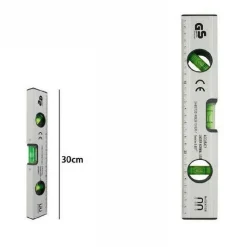 METRO LIVELLA METRICA A BOLLA MILLIMETRATA 3 FIALE BOLLE MAGNETICA 30 CM