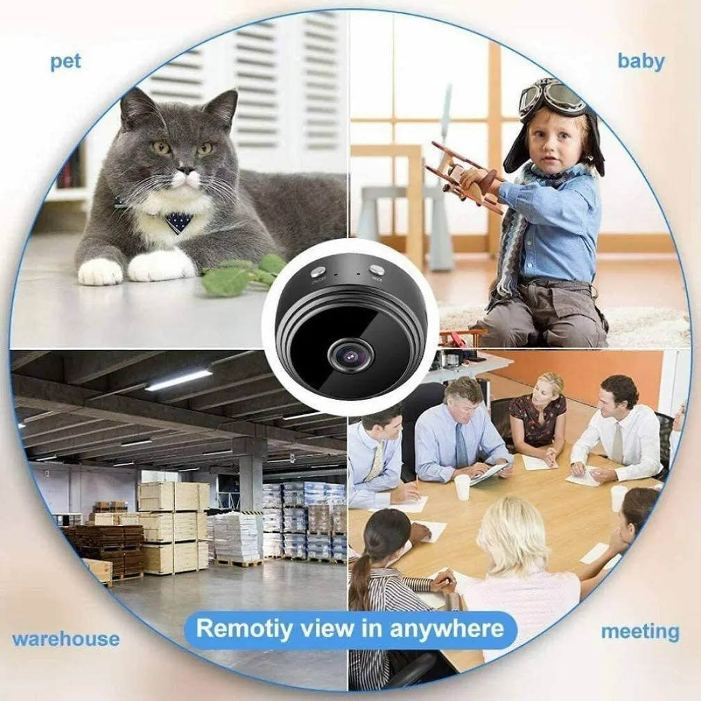 MICRO CAMERA 1080P HD WIFI MINI IP TELECAMERA NASCOSTA VIDEOCAMERA MAGNETICA A9