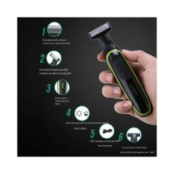 MICRO RASOIO RICARICABILE ELETTRICO BARBA CAPELLI PELI NASO UOMO PORTATILE USB