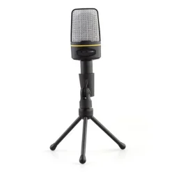 MICROFONO A CONDENSATORE TREPPIEDE DA TAVOLO CAVO JACK PC NOTEBOOK CHAT QY920