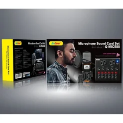 MICROFONO A CONDENSATORE Q-MIC580 SCHEDE AUDIO BLUETOOTH FILTRO ANTI-POP CON BASE