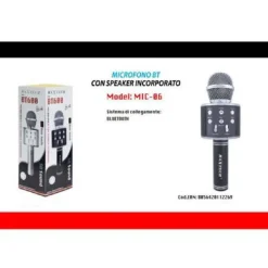 MICROFONO ALTOPARLANTE BLUETHOOT WIRELESS CON SPEAKER KARAOKE MAXTECH MIC-06