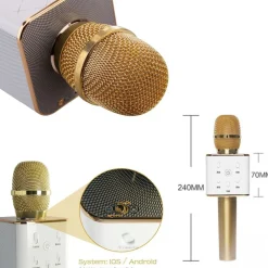 MICROFONO BLUETOOTH WIRELESS DOPPIO ALTOPARLANTE SPEAKER BLUETOOTH PORTATILE