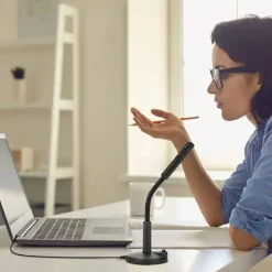 MICROFONO DA TAVOLO REGOLABILE JACK 3,5MM PER PC NOTEBOOK M580 OMNIDIREZIONALE