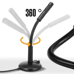 MICROFONO DA TAVOLO REGOLABILE JACK 3,5MM PER PC NOTEBOOK M580 OMNIDIREZIONALE