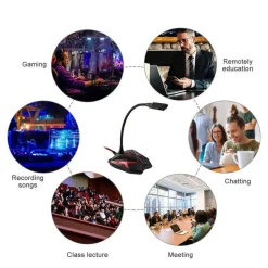 MICROFONO DA TAVOLO SCRIVANIA MEETING VOICE CONFERENZE GAMING PC USB Q55