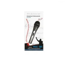 MICROFONO DINAMICO UNIDIREZIONALE 18CM CAVO 2MT XLR-JACK ON/OFF KARAOKE MAXTECH MIC-04