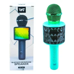 MICROFONO KARAOKE CON BATTERIE CONNESSIONE BLUETOOTH SPEAKER PORTATILE PULSANTI MUSICA