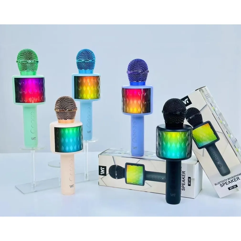 MICROFONO KARAOKE CON BATTERIE CONNESSIONE BLUETOOTH SPEAKER PORTATILE PULSANTI MUSICA