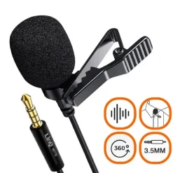 MICROFONO LAVALIER CON CLIP COLLETTO BAVERO 360° SMARTPHONE JACK DA 3,5MM M7779