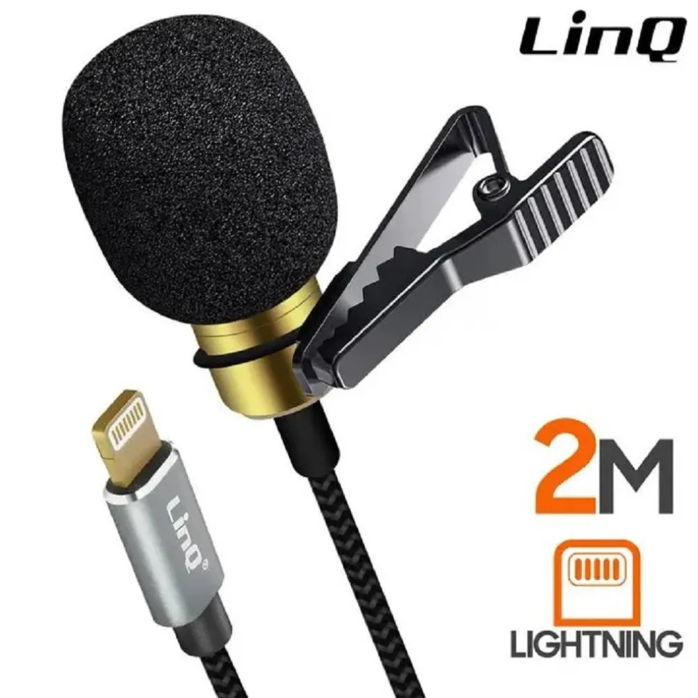 MICROFONO LAVALIER LIGHTNING SUONO OMNIDIREZIONALE A 360° CAVO 2 METRI LT3542M