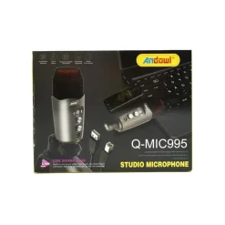 MICROFONO PROFESSIONALE A CONDENSATORE DA TAVOLO USB PER STUDIO PODCAST Q-MIC995