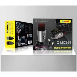 MICROFONO PROFESSIONALE A CONDENSATORE DA TAVOLO USB PER STUDIO PODCAST Q-MIC995