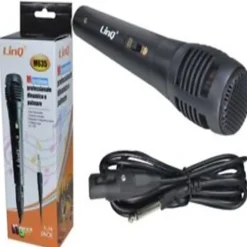 MICROFONO PROFESSIONALE PALMARE DINAMICO CON INTERRUTTORE NERO LINQ M635 3 METR
