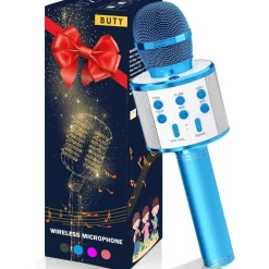 MICROFONO SPEAKER PORTATILE WIRELESS BLUETOOTH KARAOKE CON CASSA INTEGRATA GIOCO