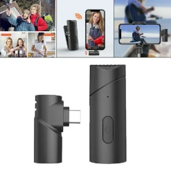 MICROFONO WIRELESS 2.4GHZ Q-HW66B CLIP ON TYPE-C CELLULARE TABLET RIDUZIONE RUMORE