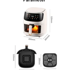 MIGLIOR FRIGGITRICE AD ARIA DA 8 LT 1350W DISPLAY CONTROL SMART FORNO VISIBILE