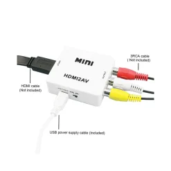 MINI ADATTATORE VIDEO DIGITALE HDMI A AV RCA CONVERTITORE DIGITALE ANALOGICO