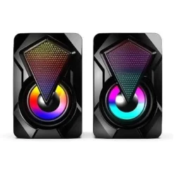 MINI ALTOPARLANTE CASSE USB 2.0 SPEAKER CON LUCE LED RGB PC MULTIMEDIALE A4000