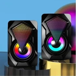 MINI ALTOPARLANTE CASSE USB 2.0 SPEAKER CON LUCE LED RGB PC MULTIMEDIALE A4000