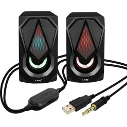MINI ALTOPARLANTE CASSE USB 2.0 SPEAKER CON LUCE LED RGB PC MULTIMEDIALE A4000