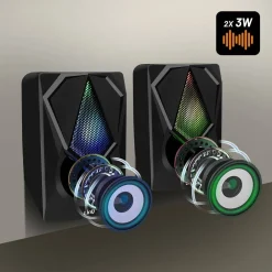 MINI ALTOPARLANTE CASSE USB 2.0 SPEAKER CON LUCE LED RGB PC MULTIMEDIALE A4000