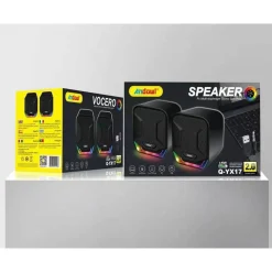 MINI ALTOPARLANTI CASSE PER COMPUTER 3W CABLATI CON LUCE RGB LED Q-YX17 JACK USB