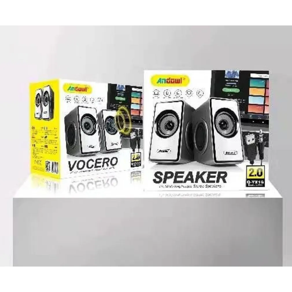 MINI ALTOPARLANTI PER COMPUTER 2.0 CABLATI CON POTENZA 3W JACK 3,5 MM/USB Q-YX16