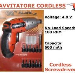MINI AVVITATORE TRAPANO CORDLESS 4.8VOLT 180RPM 11 PUNTE RICARICABILE 600mAh