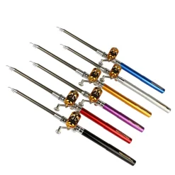 MINI CANNA DA PESCA ESTENSIBILE TASCABILE TELESCOPICA CON MULINELLO E LENZA