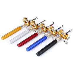 MINI CANNA DA PESCA ESTENSIBILE TASCABILE TELESCOPICA CON MULINELLO E LENZA