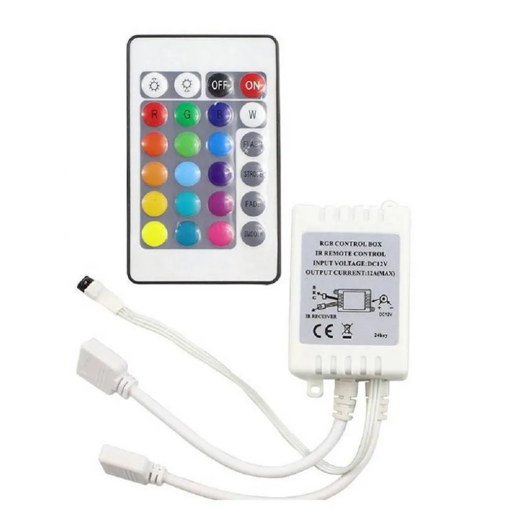 MINI CENTRALINA RGB CONTROLLER IR 2 USCITE PER STRIP LED TELECOMANDO 12V TE-RGB2