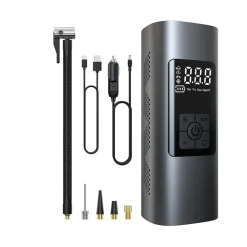 MINI COMPRESSORE AD ARIA PORTATILE GONFIATORE RICARICABILE DISPLAY LED AUTO