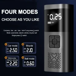 MINI COMPRESSORE POMPA AD ARIA ELETTRICA AUTO MULTIFUNZIONE TORCIA SCHERMO LCD