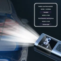 MINI COMPRESSORE POMPA AD ARIA ELETTRICA AUTO MULTIFUNZIONE TORCIA SCHERMO LCD