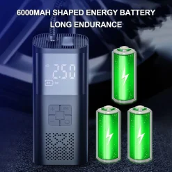 MINI COMPRESSORE POMPA AD ARIA ELETTRICA AUTO MULTIFUNZIONE TORCIA SCHERMO LCD