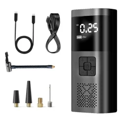 MINI COMPRESSORE POMPA AD ARIA ELETTRICA AUTO MULTIFUNZIONE TORCIA SCHERMO LCD