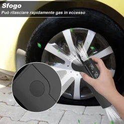 MINI COMPRESSORE PORTATILE POMPA ELETTRICA ARIA DISPLAY LCD MOTO AUTO BICI PALLA