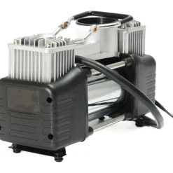 MINI COMPRESSORE PORTATILE 220 VOLT A DOPPIO CILINDRO PER AUTO MOTO + MANOMETRO