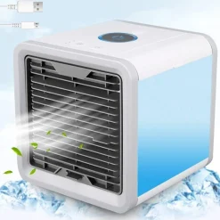 MINI CONDIZIONATORE PORTATILE DEUMIDIFICATORE A ACQUA USB VENTILATORE AUTO LED