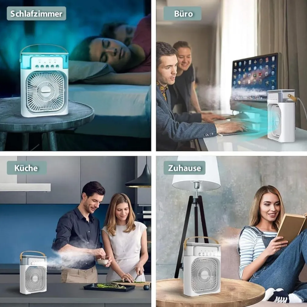 MINI CONDIZIONATORE RAFFREDDATORE D'ARIA PICCOLO PORTATILE UMIDIFICATORE NERO