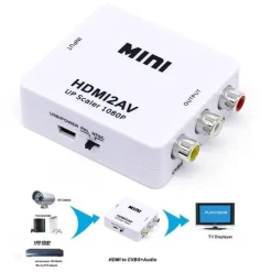 MINI CONVERTITORE ADATTATORE VIDEO AUDIO DA HDMI AV RCA HDMI2AV 1080P
