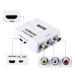MINI CONVERTITORE ADATTATORE VIDEO AUDIO DA HDMI AV RCA HDMI2AV 1080P