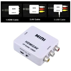 MINI CONVERTITORE ADATTATORE VIDEO AUDIO DA HDMI AV RCA HDMI2AV 1080P